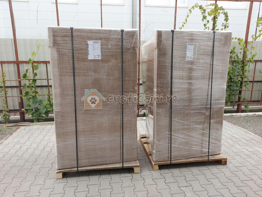 Ambalare custi pe paleti pentru livrare prin curier